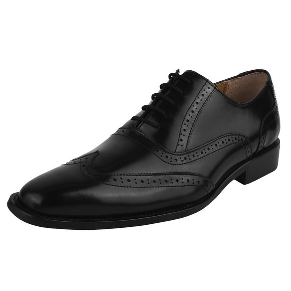 LIBERTYZENO Mens Wingtip Toe Genuine Leather Oxford Dress S…
